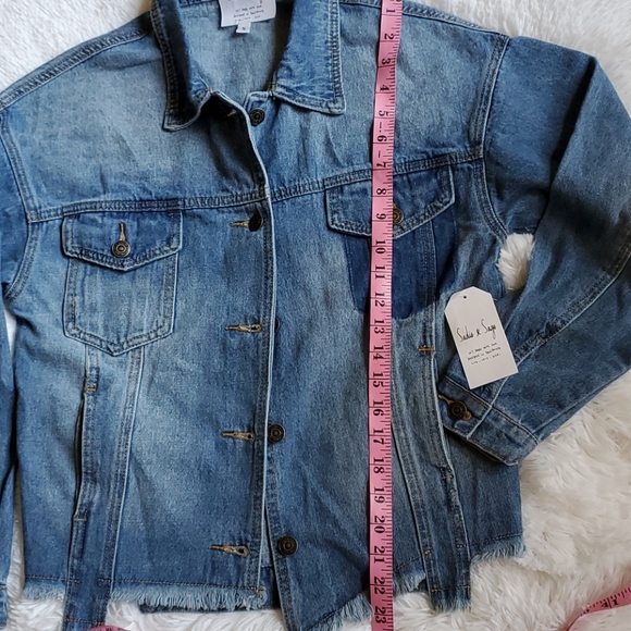 Sadie and sage denim peace sign trucker jacket - Picture 12 of 14